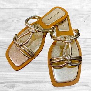 Azalea Wang Gold Sandals Size 8